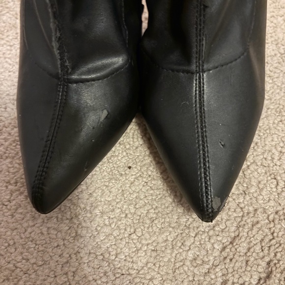 FLAWED Black Thigh High Stiletto Boots FLAWED - Picture 5 of 8